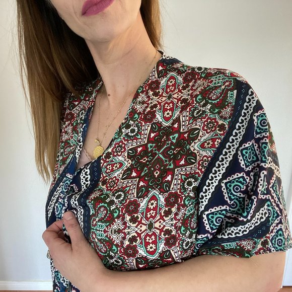 Band of Gypsies BOHO Style Fringe Floral Kimono M - Picture 2 of 8